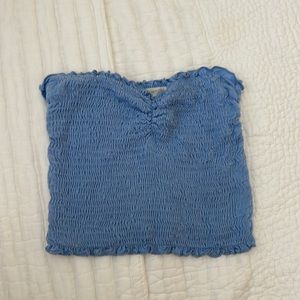 Urban Outfitters Blue Ruched Tube Top